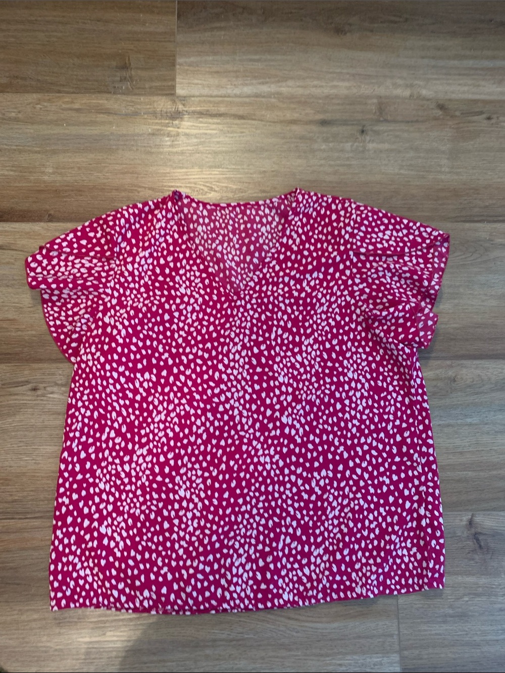 SHEIN Tops (2)Red Embroidered Ruffle Sleeve Dress with Pink print Size XL - Picture 6 of 12